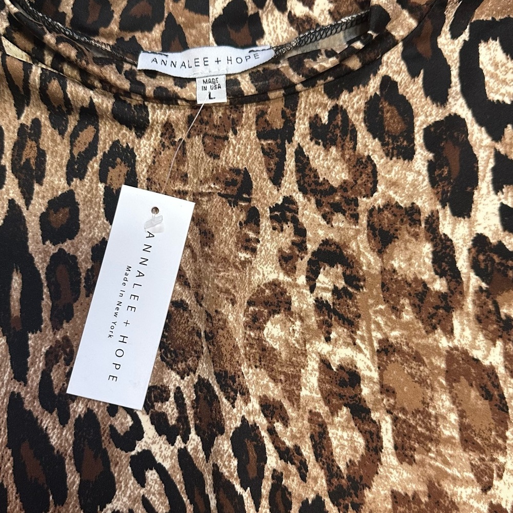 ANNALEE + HOPE Leopard A Line Sleeveless Dress Size Ladies Large NWT - Picture 7 of 8